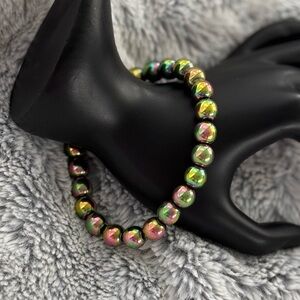 Northern Lights Hematite Beaded Bracelet